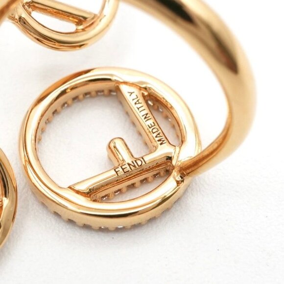 Fendi F's Ring Gold Rhinestone Logo - Picture 4 of 9